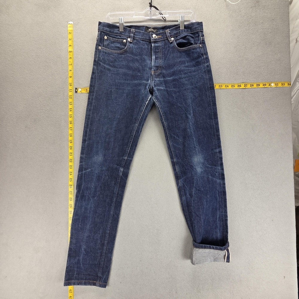 A.P.C. Jeans‎ Mens Blue Selvedge Whiskers Honeycomb Button Fly Fits 31x30
